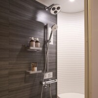 There are three bathrooms in all