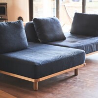 A comfortable sofa with a wide seat